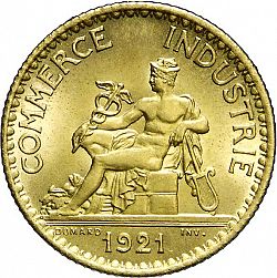 Large Obverse for 1 Franc 1921 coin