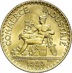 Large Obverse for 1 Franc 1923 coin