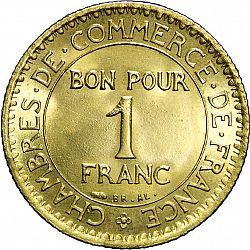 Large Reverse for 1 Franc 1921 coin