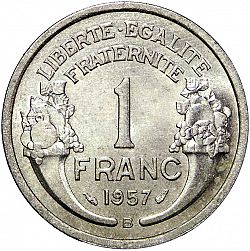 Large Reverse for 1 Franc 1957 coin