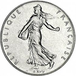 Large Obverse for 1 Franc 1984 coin
