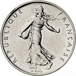 Large Obverse for 1 Franc 1985 coin