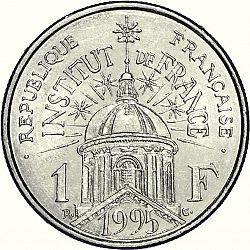 Large Obverse for 1 Franc 1995 coin