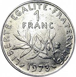 Large Reverse for 1 Franc 1973 coin