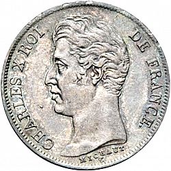 Large Obverse for 1 Franc 1828 coin