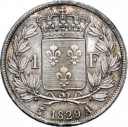 Large Reverse for 1 Franc 1829 coin