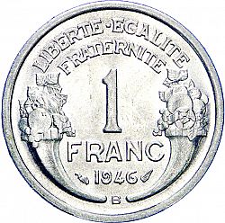 Large Reverse for 1 Franc 1946 coin