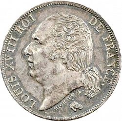 Large Obverse for 1 Franc 1824 coin