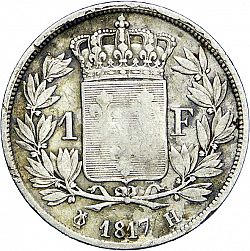 Large Reverse for 1 Franc 1817 coin