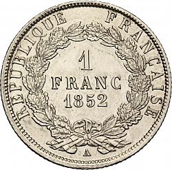 Large Reverse for 1 Franc 1852 coin
