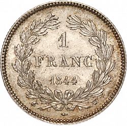 Large Reverse for 1 Franc 1844 coin