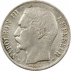 Large Obverse for 1 Franc 1853 coin