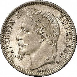 Large Obverse for 1 Franc 1867 coin