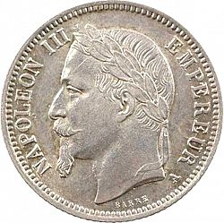 Large Obverse for 1 Franc 1868 coin