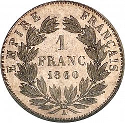 Large Reverse for 1 Franc 1860 coin