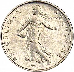Large Obverse for ½ Franc 1973 coin
