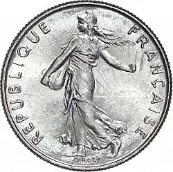 Large Obverse for ½ Franc 1984 coin
