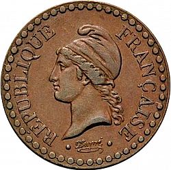 Large Obverse for 1 Centime 1849 coin