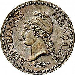 Large Obverse for 1 Centime 1850 coin