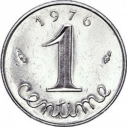 Large Reverse for 1 Centime 1976 coin