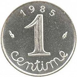 Large Reverse for 1 Centime 1985 coin