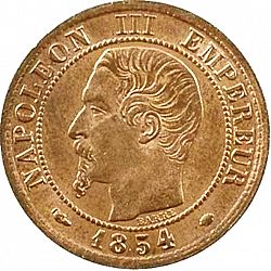 Large Obverse for 1 Centime 1854 coin