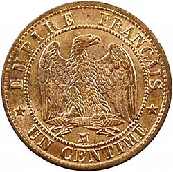 Large Reverse for 1 Centime 1854 coin