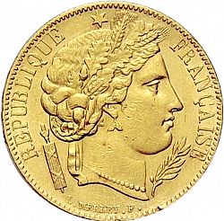 Large Obverse for 20 Francs 1849 coin