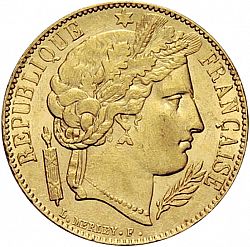 Large Obverse for 20 Francs 1851 coin
