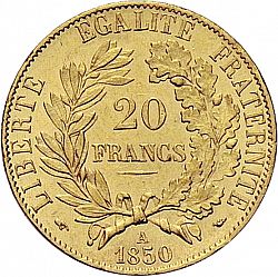 Large Reverse for 20 Francs 1850 coin