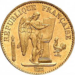 Large Obverse for 20 Francs 1876 coin
