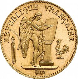 Large Obverse for 20 Francs 1887 coin