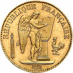 Large Obverse for 20 Francs 1889 coin
