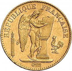 Large Obverse for 20 Francs 1891 coin
