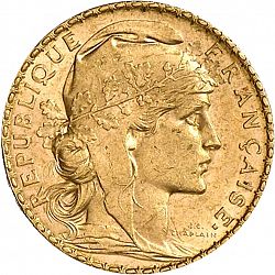Large Obverse for 20 Francs 1901 coin