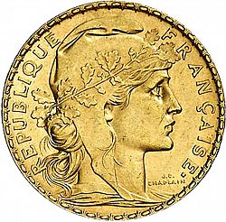 Large Obverse for 20 Francs 1903 coin