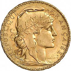 Large Obverse for 20 Francs 1912 coin