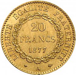 Large Reverse for 20 Francs 1877 coin