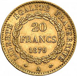 Large Reverse for 20 Francs 1879 coin
