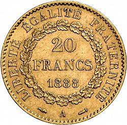 Large Reverse for 20 Francs 1888 coin