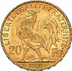 Large Reverse for 20 Francs 1900 coin