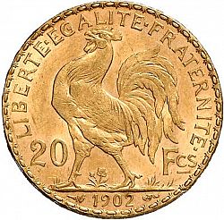 Large Reverse for 20 Francs 1902 coin