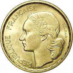 Large Obverse for 20 Francs 1950 coin