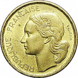 Large Obverse for 20 Francs 1950 coin