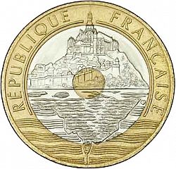 Large Obverse for 20 Francs 1993 coin