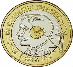 Large Obverse for 20 Francs 1994 coin