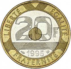 Large Reverse for 20 Francs 1995 coin