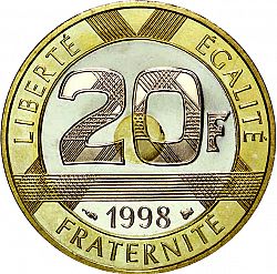 Large Reverse for 20 Francs 1998 coin