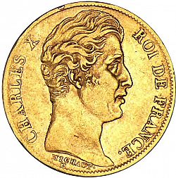 Large Obverse for 20 Francs 1829 coin