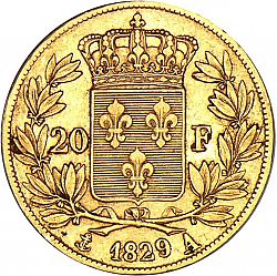 Large Reverse for 20 Francs 1829 coin